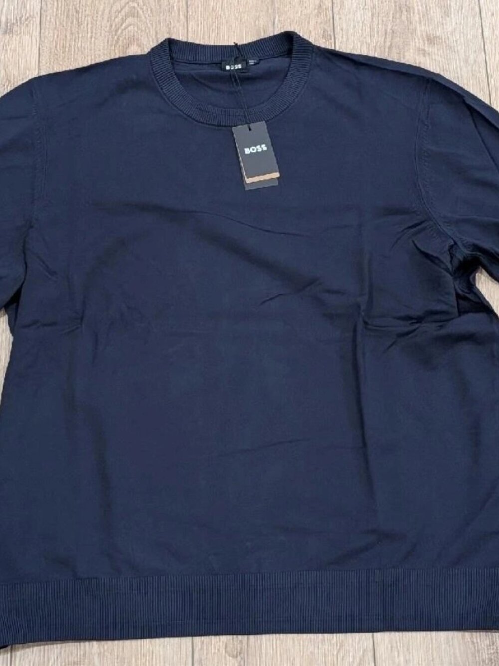 $198 Mens BOSS Hugo Boss "Lobe" Crewneck Sweater Dark Blue 2XL